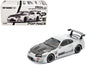 Toyota Supra GT300 RHD Silver Metallic Carbon 1/64 Diecast Model Car - Pop Race