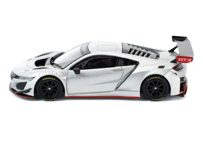 Honda NSX GT3 EVO22 Silver Metallic "Brazilian Event Exclusive" 1/64 Diecast Model Car by Pop Race