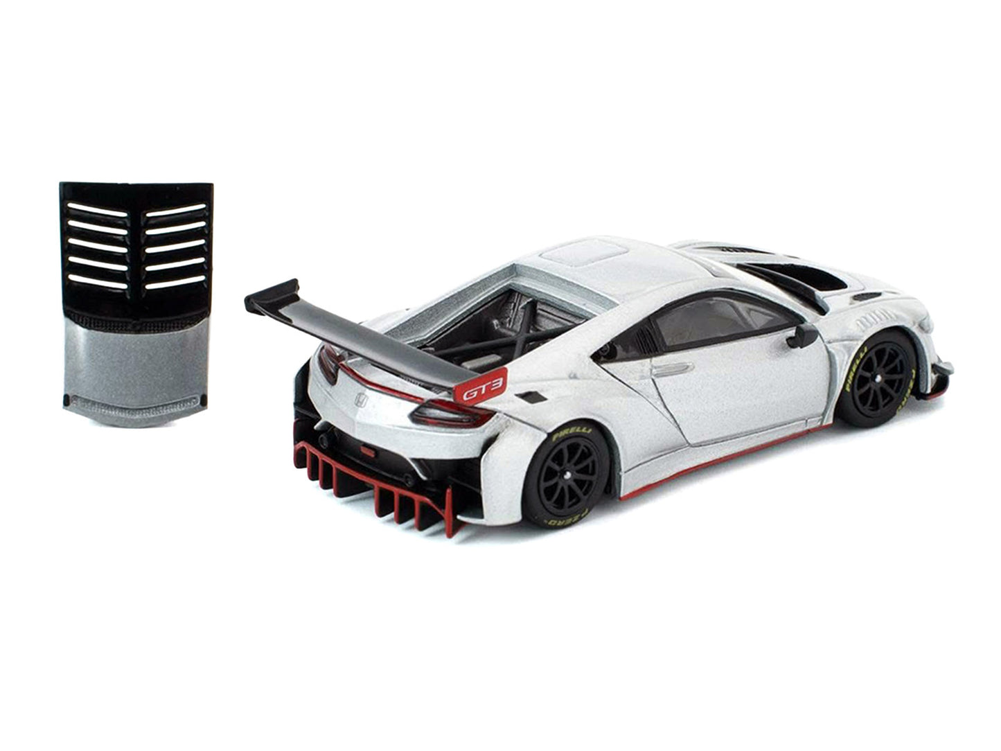 Honda NSX GT3 EVO22 Silver Metallic "Brazilian Event Exclusive" 1/64 Diecast Model Car by Pop Race