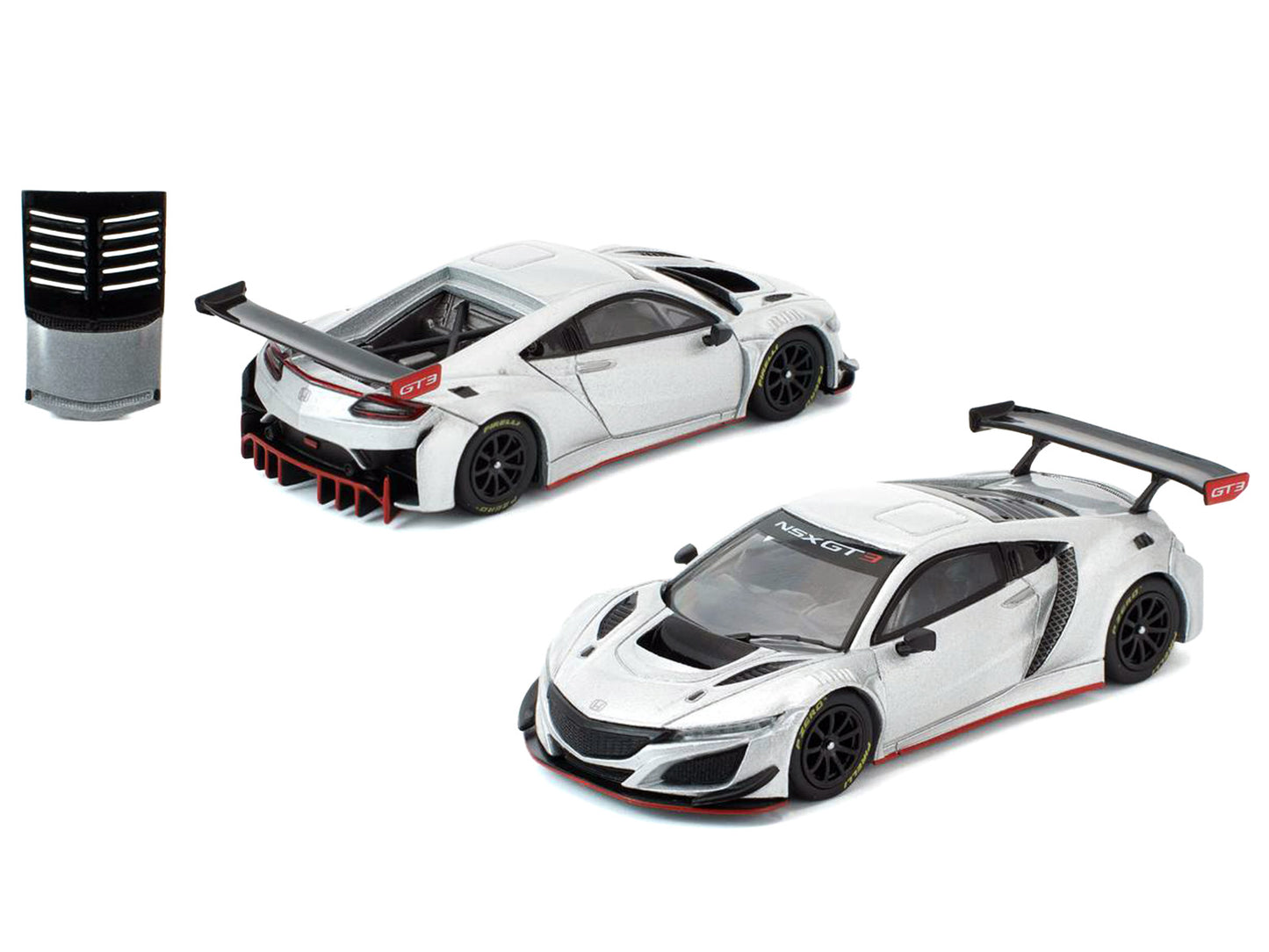 Honda NSX GT3 EVO22 Silver Metallic "Brazilian Event Exclusive" 1/64 Diecast Model Car by Pop Race