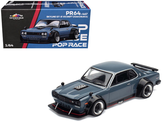 Skyline GT-R V8 Drift "Hakosuka" RHD (Right Hand Drive) Gray "Tokyo Auto Salon Hong Kong 2025" Special Edition 1/64 T&y Diecast Model Car by Pop Race