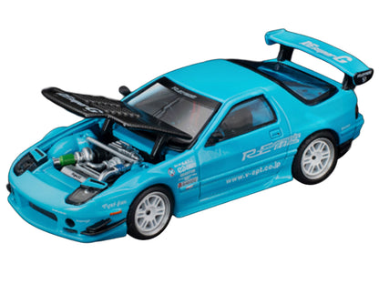 Mazda RX7 (FC3S) RE Amemiya RHD Light Blue 1/64 Diecast Model Car - Pop Race
