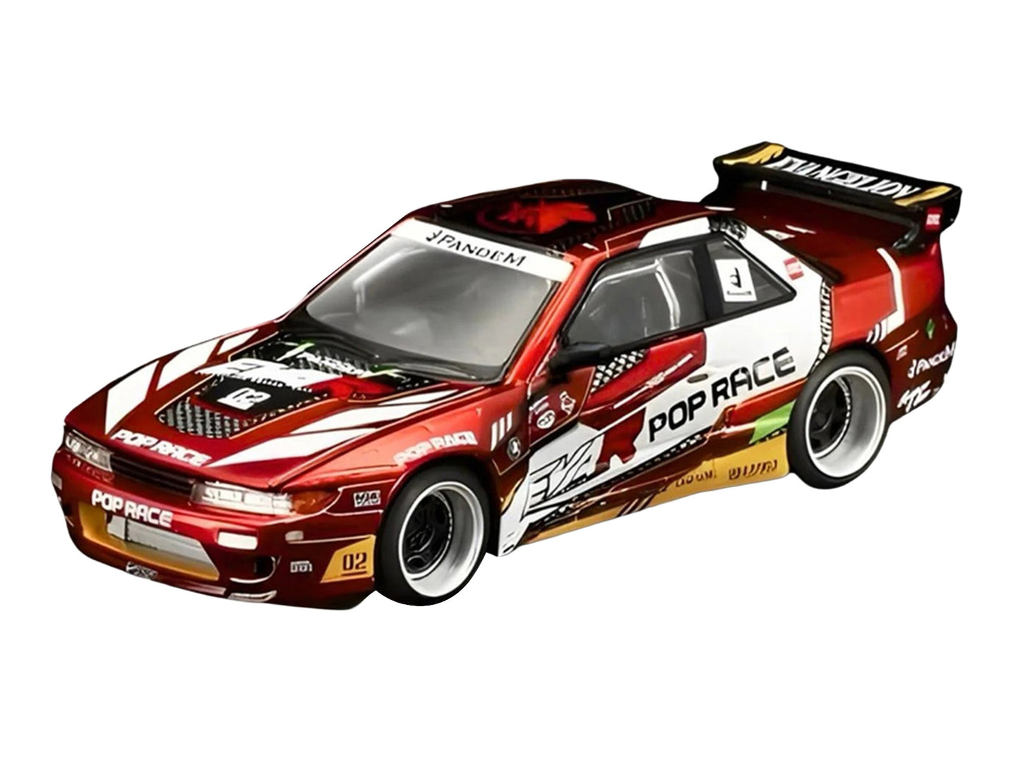Pandem S13 RHD (Right Hand Drive) "EVA RT Production Model-02" Red Metallic with Graphics 1/64 T&y Diecast Model Car by Pop Race