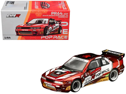 Pandem S13 RHD (Right Hand Drive) "EVA RT Production Model-02" Red Metallic with Graphics 1/64 T&y Diecast Model Car by Pop Race