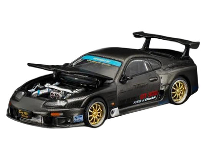 Toyota Supra "Top Secret" GT300 RHD (Right Hand Drive) Black Carbon "Thailand Diecast Expo 2026" 1/64 Diecast Model Car by Pop Race