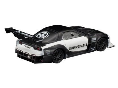 Mazda RX-7 "RE Super G Time Attack" RHD (Right Hand Drive) Black and White "The Model Car Show Malaysia 2026" 1/64 T&y Diecast Model Car by Pop Race