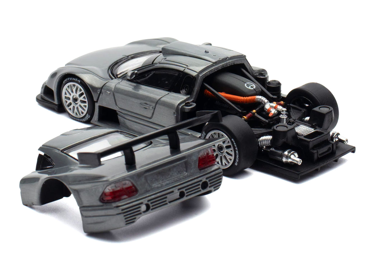 Mercedes-Benz CLK GTR Raw Metal 1/64 Diecast Model Car - Pop Race