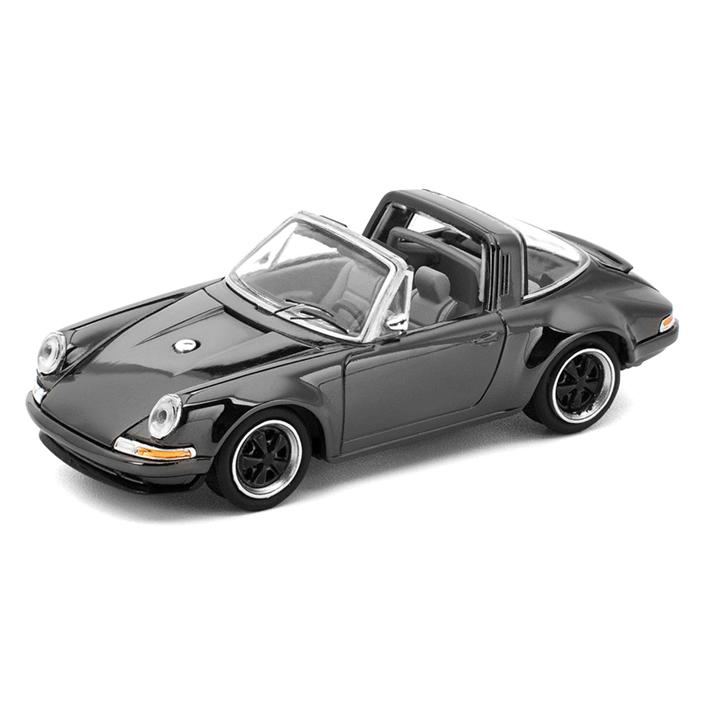 Singer Targa Dark Chrome "The Dark Chrome Series" 1/64 T&y Diecast Model Car by Pop Race