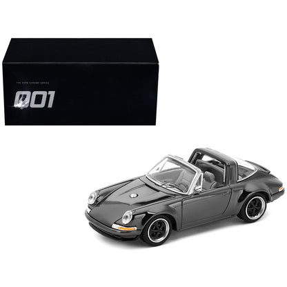 Singer Targa Dark Chrome "The Dark Chrome Series" 1/64 T&y Diecast Model Car by Pop Race