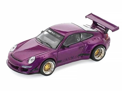 RWB 997 Purple Metallic with Black Stripes 1/64 Diecast Model Car by Pop Race