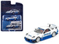 Mazda RX7 RE-Amemiya RHD #62 White Blue 1/64 Diecast Model Car - Pop Race