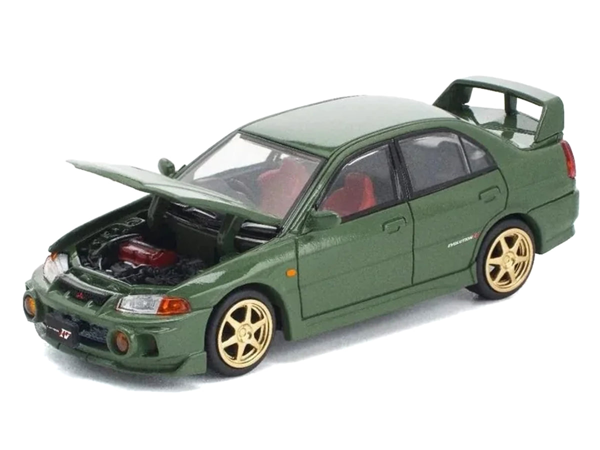 Mitsubishi Lancer Evolution IV RHD Green Red 1/64 Diecast Model Car - Pop Race