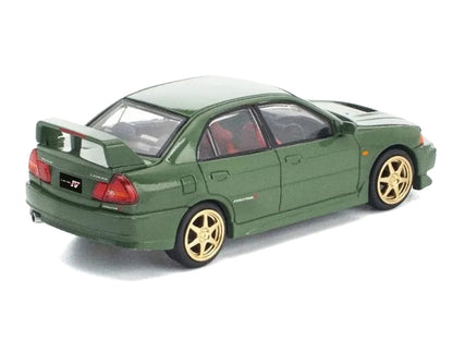 Mitsubishi Lancer Evolution IV RHD Green Red 1/64 Diecast Model Car - Pop Race