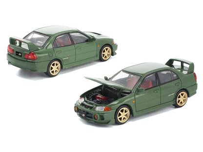 Mitsubishi Lancer Evolution IV RHD Green Red 1/64 Diecast Model Car - Pop Race