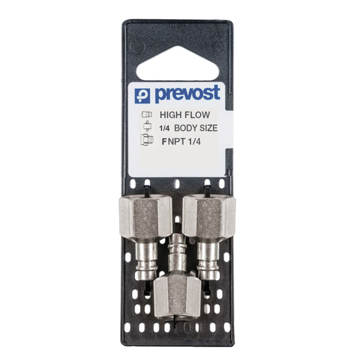 Prevost ERP 076201P3 High Flow Interchange Parallel Plug on Plate, 1/4 in, Tapered FNPT, Treated Steel