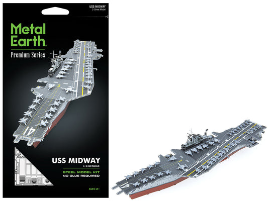 Model Kit USS Midway (CV-41) Aircraft Carrier (Challenging Difficulty) Steel Model by Metal Earth T&y