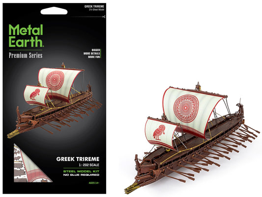 Model Kit Greek Trireme Warship (Expert Difficulty) Steel Model by Metal Earth T&y