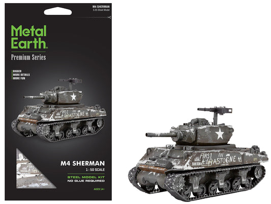 Model Kit United States M4 Sherman Tank (Moderate Difficulty) Steel Model by Metal Earth T&y
