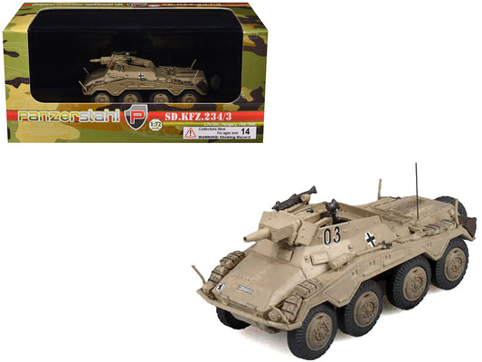 Sd.Kfz. 234/3 Armored Vehicle "#0 3rd Panzer Division Hungary" (1945) German Army 1/72 T&y Diecast Model by Panzerstahl