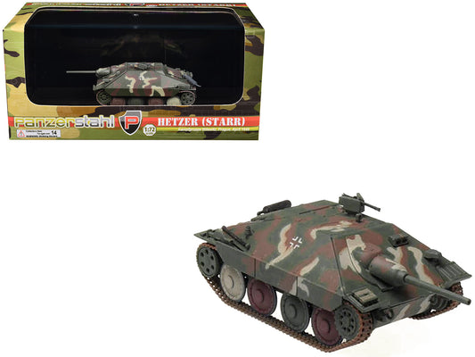 Hetzer (Starr) Tank Destroyer "Kampfgruppe Milowitz Prague" (1945) German Army 1/72 T&y Diecast Model by Panzerstahl