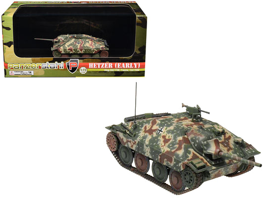 Hetzer (Early) Tank Destroyer "StuG.Abt 1708 France" (1944) German Army 1/72 T&y Diecast Model by Panzerstahl