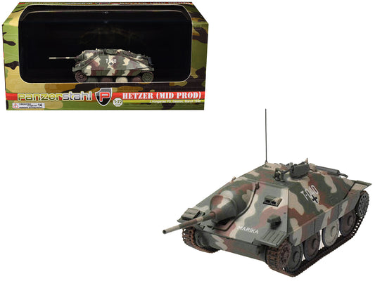 Hetzer (Mid Prod) Tank Destroyer "T-040 Marika 2nd Hungarian Panzer Division Balaton" (1945) German Army 1/72 T&y Diecast Model by Panzerstahl