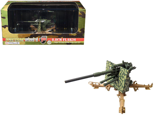 8.8cm Flak36 Gun "FlaRgt. Hermann Goring Sicily" (1943) German Army 1/72 T&y Diecast Model by Panzerstahl