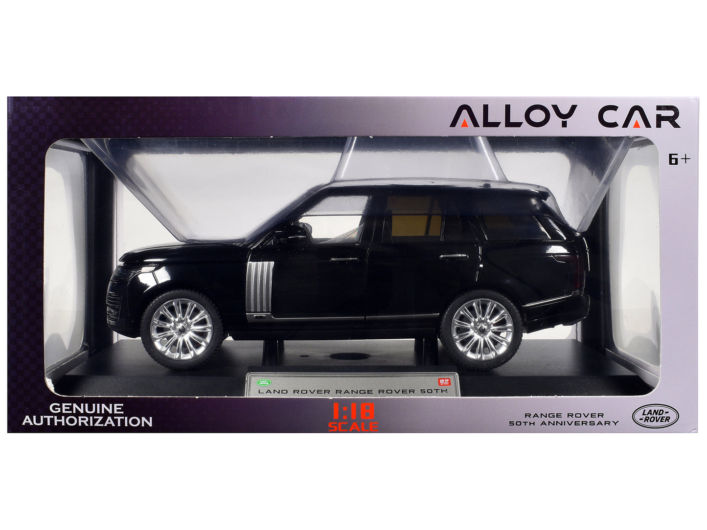 Land Rover Ranger Rover 50th Anniversary Black Metallic with Sunroof 1/18 T&y Diecast Model Car by Heimanba