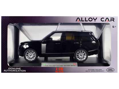 Land Rover Ranger Rover 50th Anniversary Black Metallic with Sunroof 1/18 T&y Diecast Model Car by Heimanba
