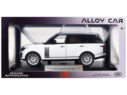 Land Rover Range Rover 50th Anniversary White Metallic with Sunroof 1/18 T&y Diecast Model Car by Heimanba