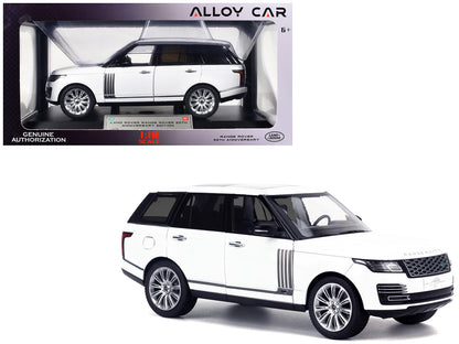 Land Rover Range Rover 50th Anniversary White Metallic with Sunroof 1/18 T&y Diecast Model Car by Heimanba