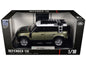 Land Rover Defender 110 Green Metallic with White Top and Roof Rack 1/18 T&y Diecast Model Car by Heimanba