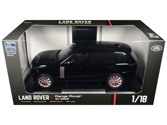2022 Land Rover Range Rover SV Black Metallic with Moonroof 1/18 T&y Diecast Model Car by Heimanba