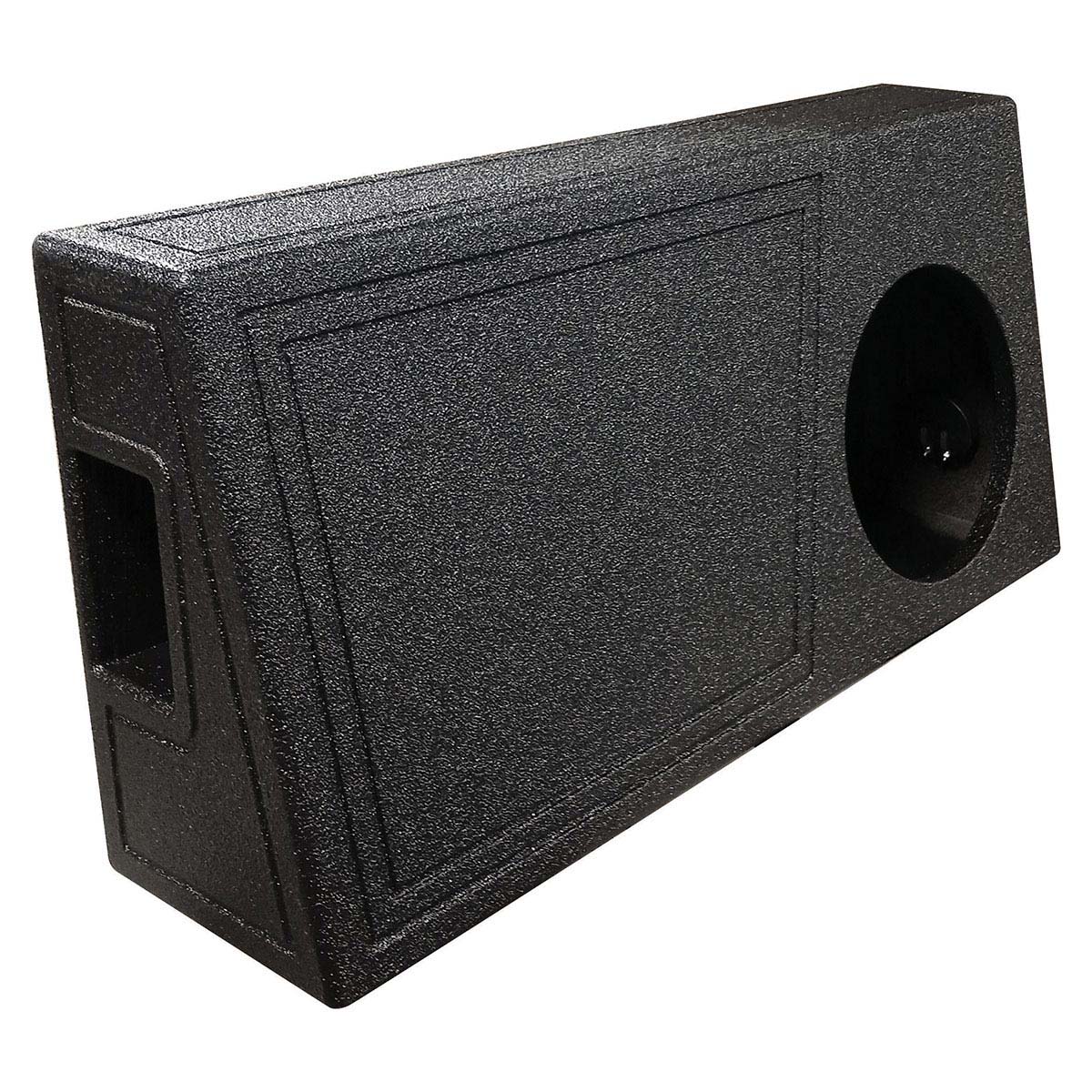 Qpower Single 10" Truck Ported SPL Empty Woofer Box with Bed Liner Spray
