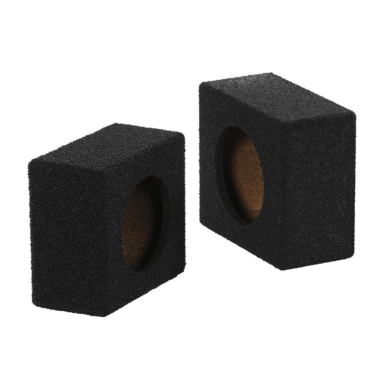 Qpower Empty 6.5" Square Speaker Enclosure Pair QBomb (spray on Black Bedliner Coating)