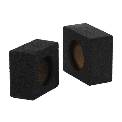 Qpower Empty 6.5" Square Speaker Enclosure Pair QBomb (spray on Black Bedliner Coating)
