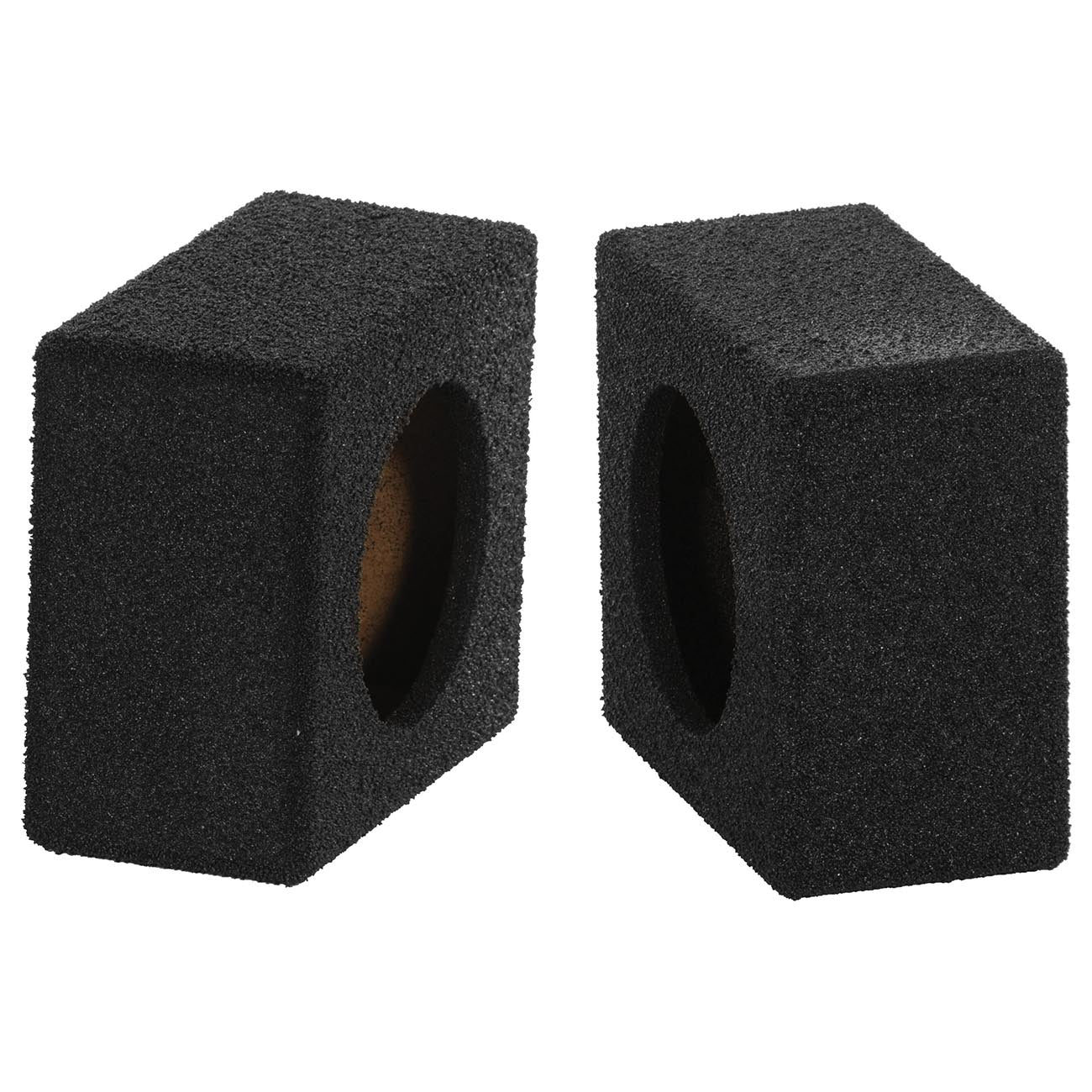 Qpower Empty 6.5" Square Speaker Enclosure Pair QBomb (spray on Black Bedliner Coating)