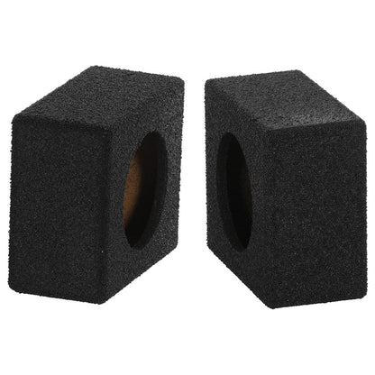 Qpower Empty 6.5" Square Speaker Enclosure Pair QBomb (spray on Black Bedliner Coating)