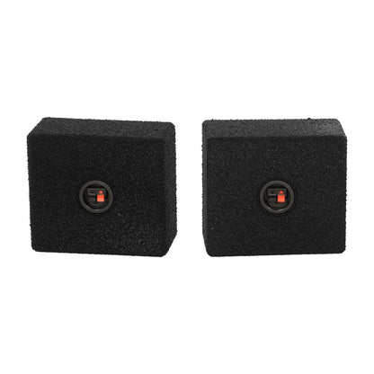 Qpower Empty 6.5" Square Speaker Enclosure Pair QBomb (spray on Black Bedliner Coating)