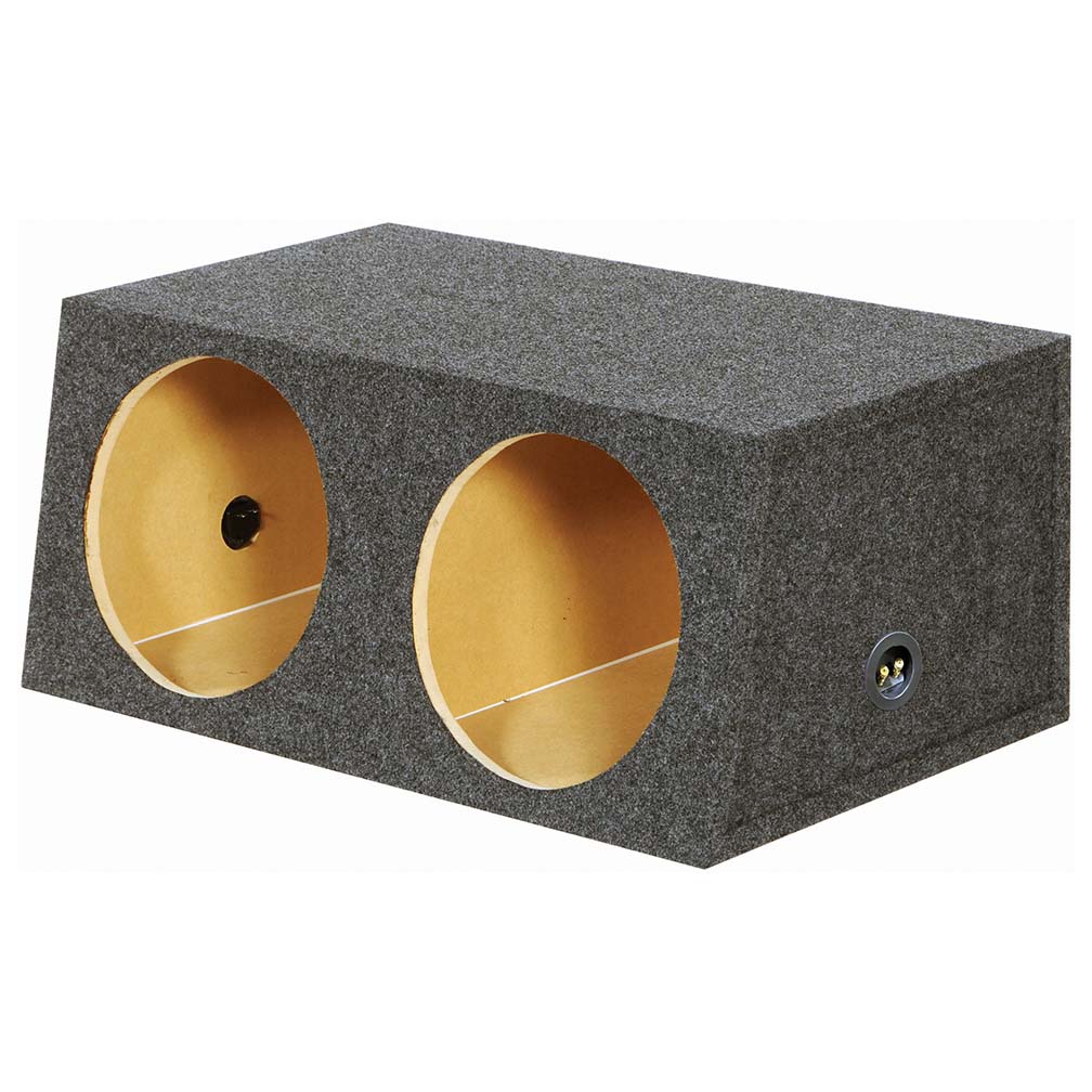 QPower Dual 12″ Sealed Heavy Duty Angled Empty Woofer Box