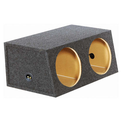 QPower Dual 12″ Sealed Heavy Duty Angled Empty Woofer Box