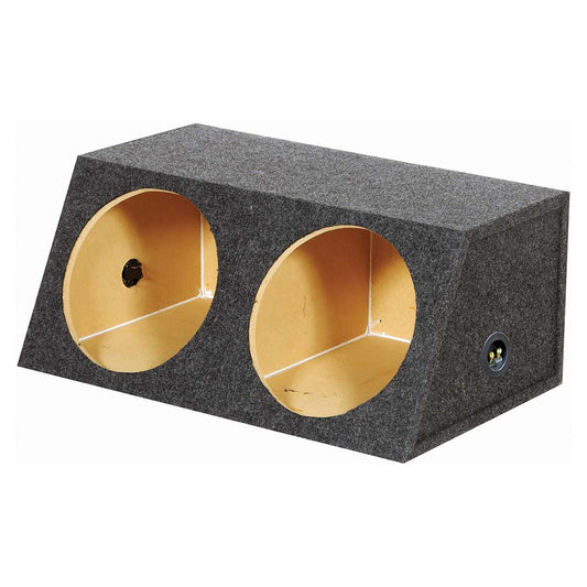 QPower (2) 15" Heavy Duty Angled Woofer Box - 1" MDF Construciton
