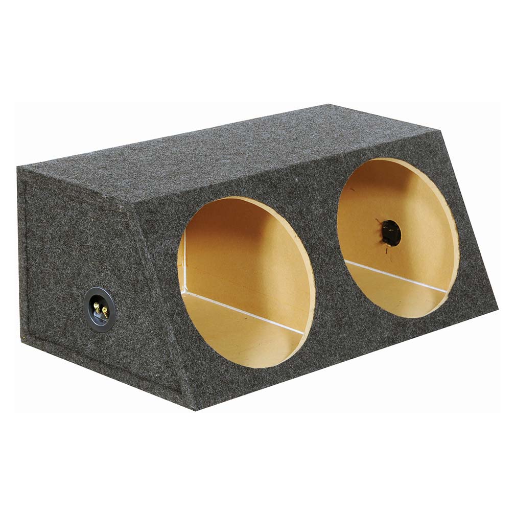 QPower (2) 15" Heavy Duty Angled Woofer Box - 1" MDF Construciton
