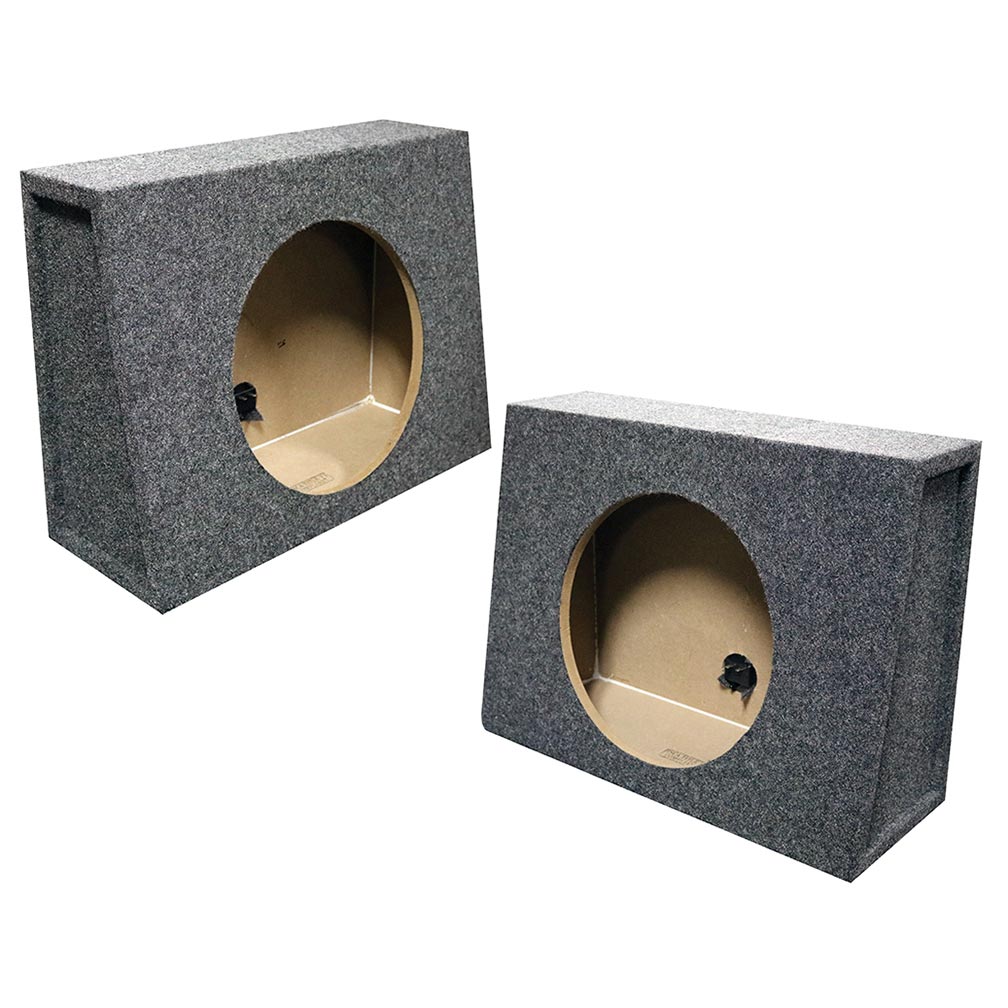 QPower Single 10″ Sealed Angled Empty Woofer Boxes (Pair)