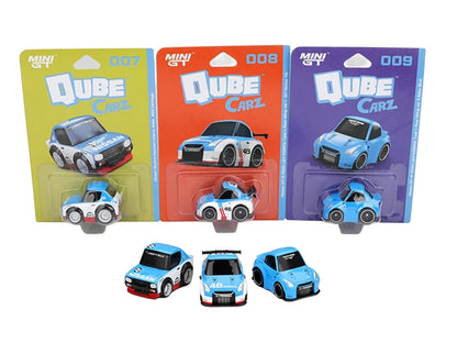 "QubeCarz" Series #2 Set of 3 pieces 1/64 Diecast Model Cars - Mini GT