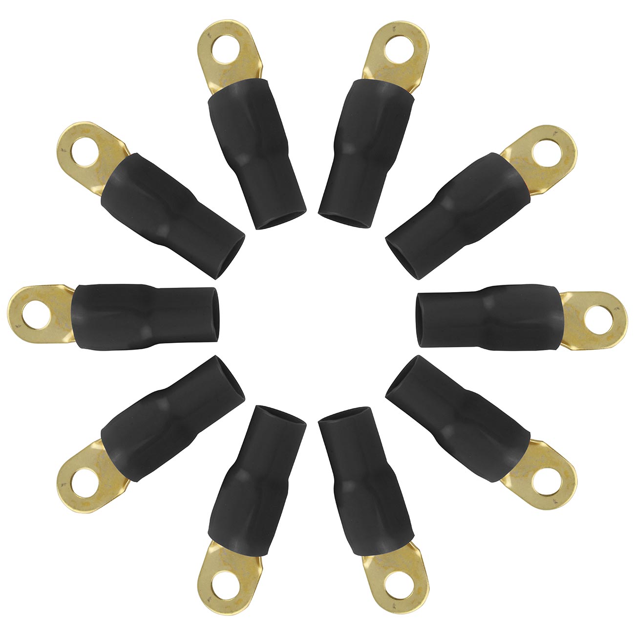 XScorpion Ring Terminal 1/0ga. - Black (10 pack)