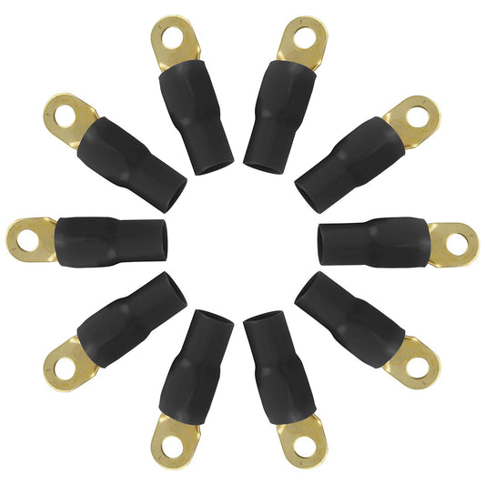 XScorpion Ring Terminal 1/0ga. - Black (10 pack)
