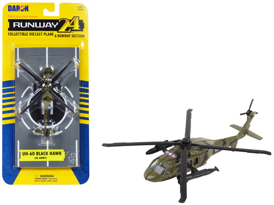 Sikorsky UH-60 Black Hawk Helicopter Olive Drab "United States Army" Diecast