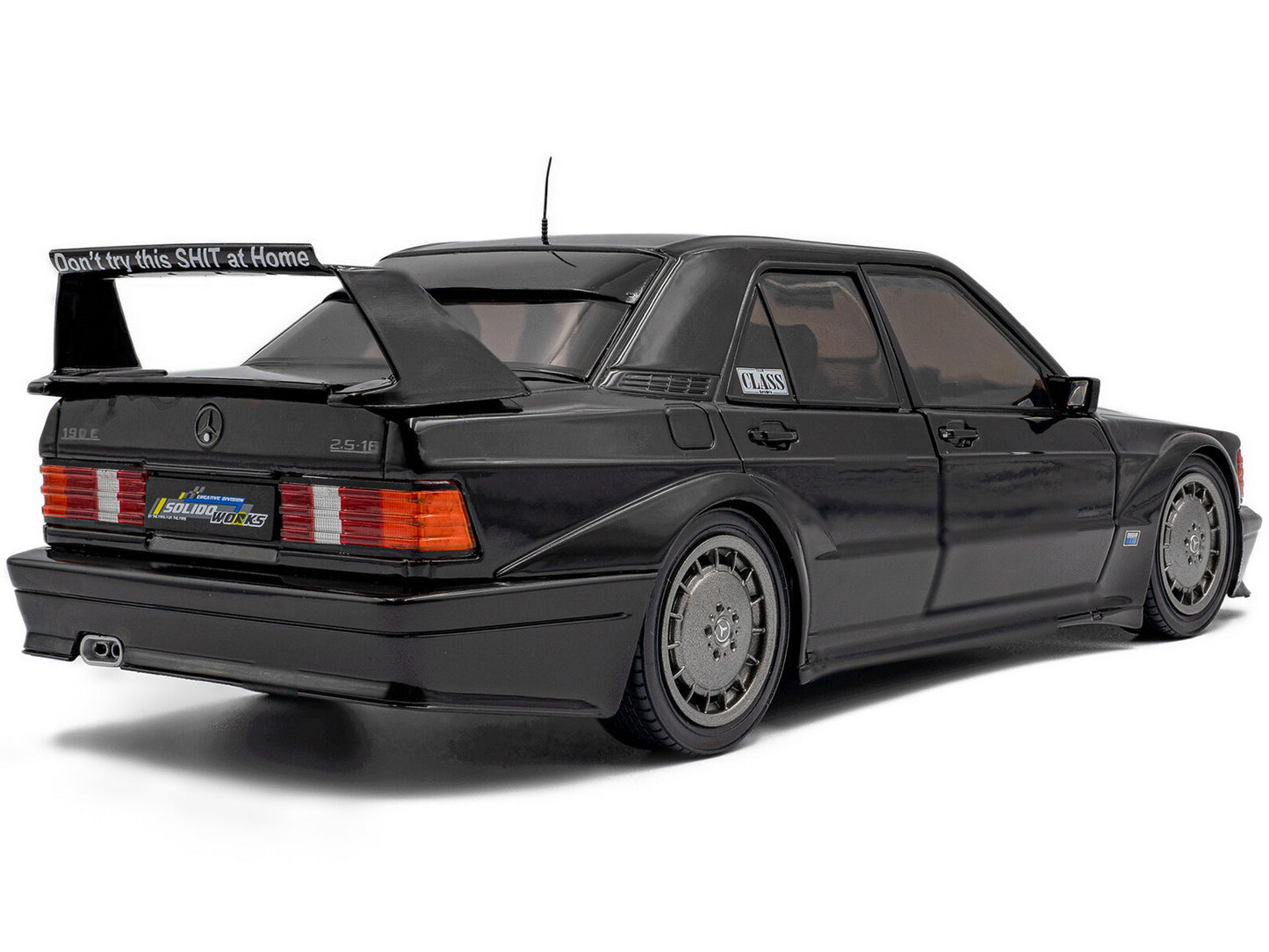 Mercedes Benz 190 Evolution II (W201) "Solido Works" Black 1/18 T&y Diecast Model Car by Solido