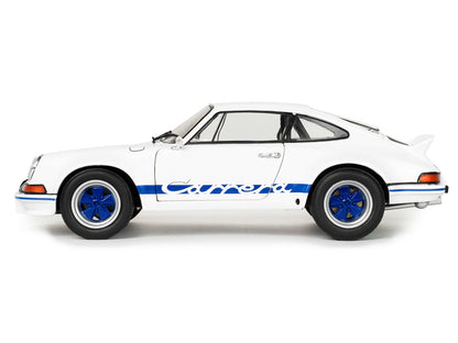 1973 Porsche 911 RSR Carrera White with Blue Stripes 1/18 Diecast Model Car by Solido